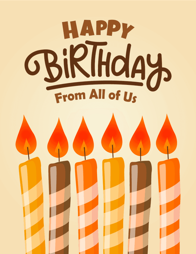 Happy Birthday Striped Candles Card