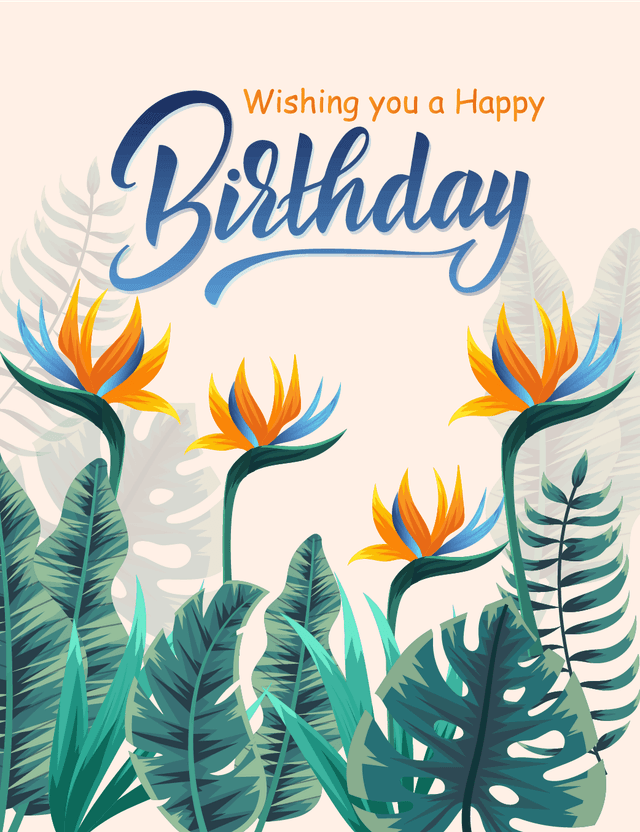 Tropical Birthday Wishes Card